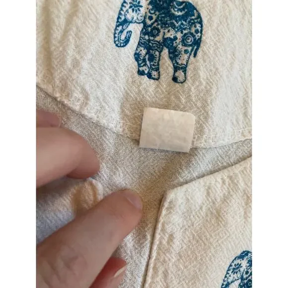 Elephant Top 2XL Geometric Art Short Sleeve V-Neck Boho Beach Hippie Shirt XXL - Picture 14 of 14